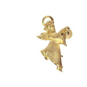 Vintage Robyn Rush Gold Tone Angel Bell Brooch Pin